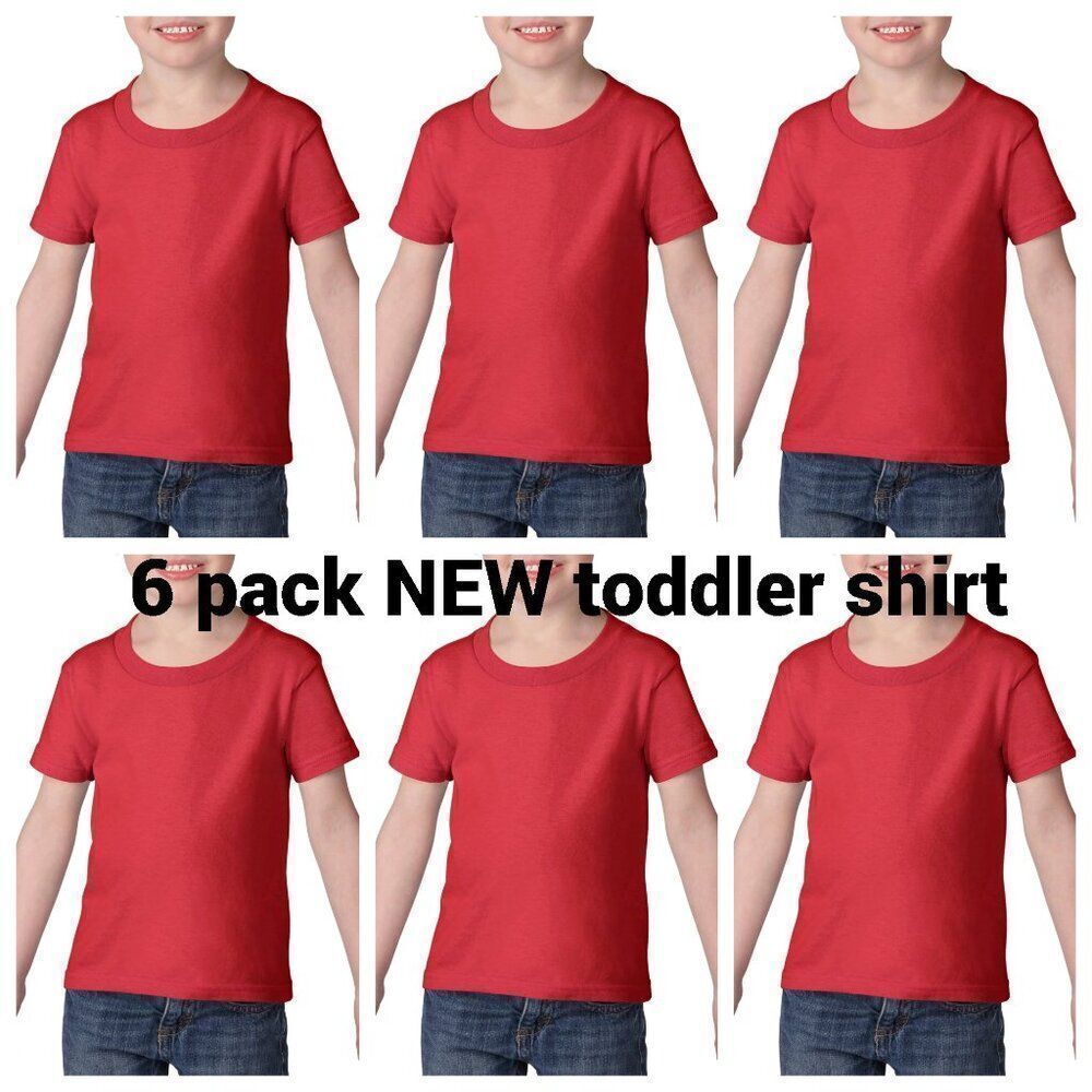 6 pack new kids toddler shirt unisex boys and girls! huge deal!